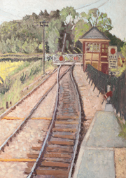 Waiting for the train, Wittersham 70x50cm